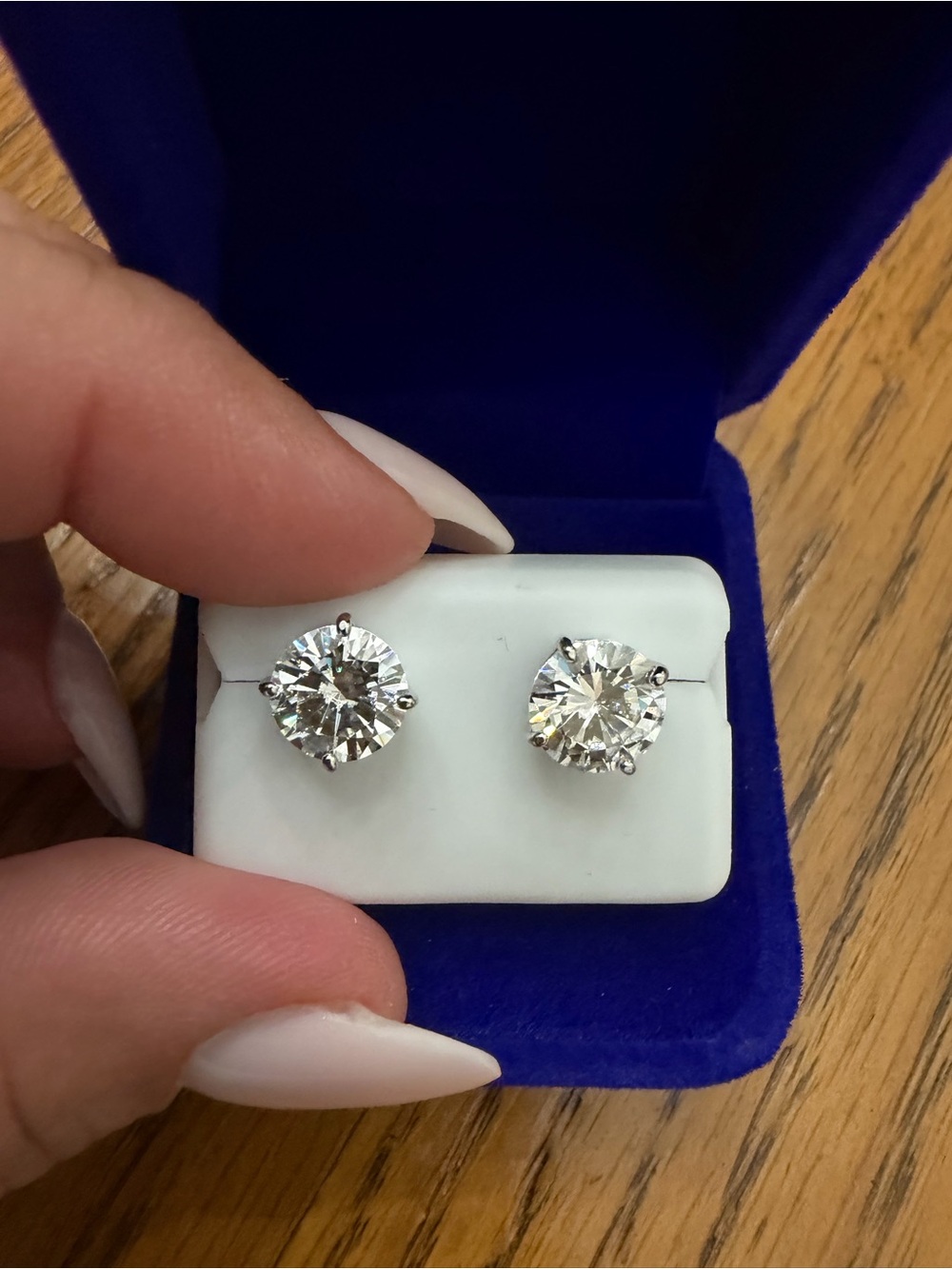 Moissanite 4CTW Round Cut Stud Earrings - Women Jewelry